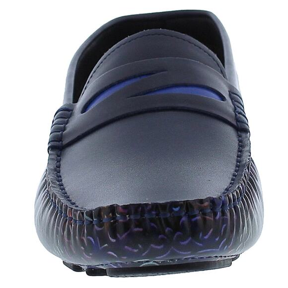 Robert Graham Bovina Men Driver Shoes Size 11.5 Navy Blue Leather Slip-On New - Picture 5 of 8